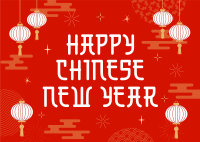 Chinese New Year Lanterns Postcard