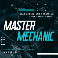 Abstract Professional Motor Mechanic Instagram Post Design