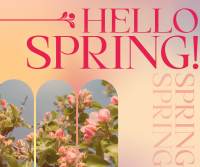 Retro Welcome Spring Facebook Post