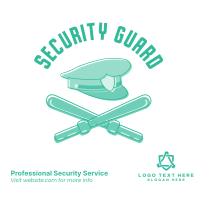 Security Hat and Baton Linkedin Post