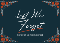 Forever Remembered Postcard