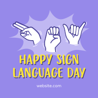 Hey, Happy Sign Language Day! Instagram Post