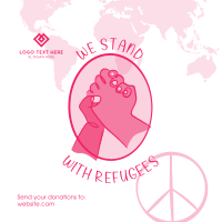 World Refugee Hand Lineart Linkedin Post
