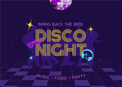 80s Disco Party Postcard Image Preview