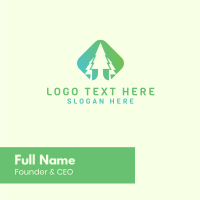 Gradient Pine Tree Business Card Image Preview