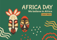 Africa Day Masks Postcard