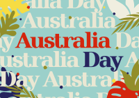 Australia Day Pattern Postcard