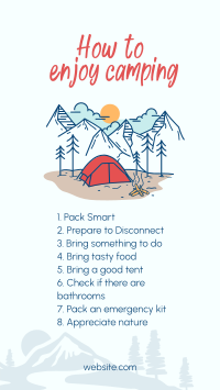 How to enjoy camping Instagram Story