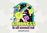 Cute Kindness Everywhere Postcard