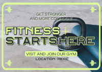 Geometric Fitness Gym Postcard