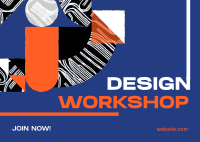 Modern Abstract Design Workshop Postcard