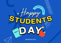 Happy Students Day Postcard Design