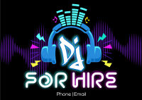 DJ for Hire Postcard