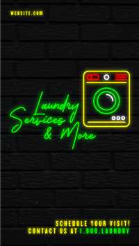 Neon Laundry Shop Instagram Story