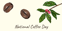 National Coffee Day Illustration Twitter Post