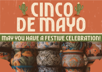 Grunge Cinco De Mayo Postcard