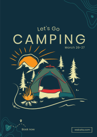 Campsite Sketch Poster Design