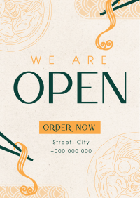 Oriental Cuisine Now Open Poster