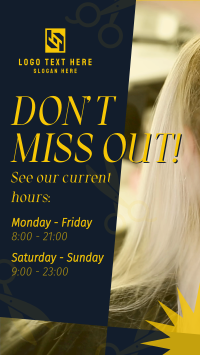 Salon Hours Facebook Story