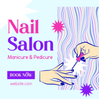 Groovy Nail Salon Linkedin Post Design