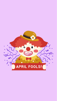 April Fools Clown Banner Facebook Story