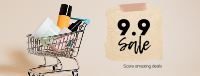 9.9 Sale Shopping Cart Facebook Cover