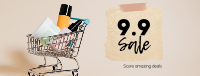 9.9 Sale Shopping Cart Facebook Cover Image Preview