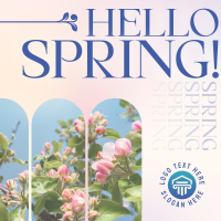 Retro Welcome Spring Linkedin Post