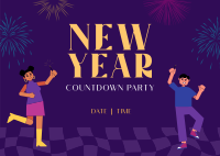 Dance Party Countdown Postcard