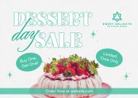 Retro Dessert Sale Postcard Image Preview