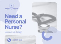 Hiring Personal Nurse Postcard Image Preview