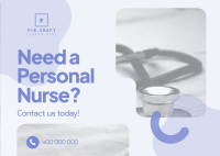 Hiring Personal Nurse Postcard