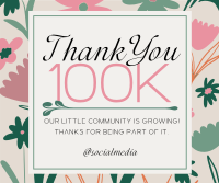 Floral Thank You Followers Facebook Post Image Preview