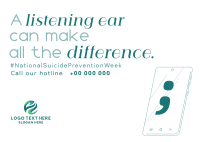 Typographic Suicide Prevention Postcard