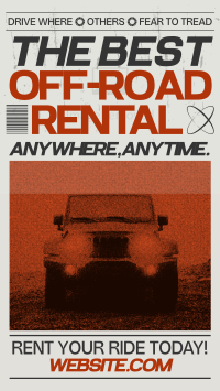 Brutalist Off-Road Rental TikTok Video Design