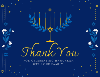 Hanukkah Lily Thank You Card Image Preview