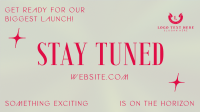 Minimalist Biggest Launch Stay Tuned Facebook Event Cover