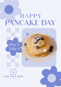 Cute Pancake Day Flyer Design