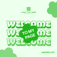 Quirky Welcome to My Page Instagram Post Design