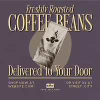 Retro Minimalist Coffee Beans Instagram Post