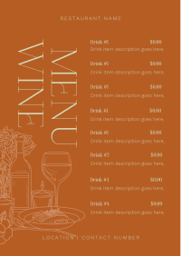 Luxurious Wine List Menu