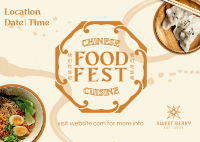 Inky Oriental Food Fest Postcard