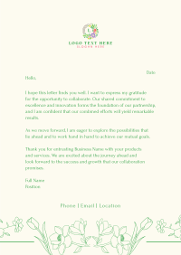 Symmetric Floral Ornaments Letterhead