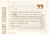 Client Feedback on Construction Postcard