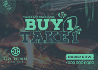 Buy 1 Take 1 Barbeque Postcard