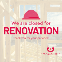 Closed for Renovation Instagram Post