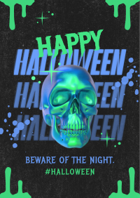 Grunge Futuristic Halloween Poster