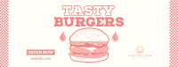 Vintage Tasty Burger Facebook Cover Image Preview