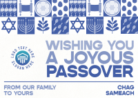 Abstract Geometric Passover Postcard Design