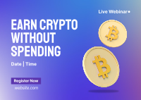 Earn Crypto Live Webinar Postcard